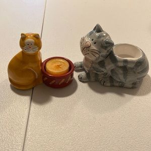Cat tea light candle holders